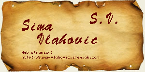 Sima Vlahović vizit kartica